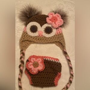 Baby crochet owl  outfit/set for girl